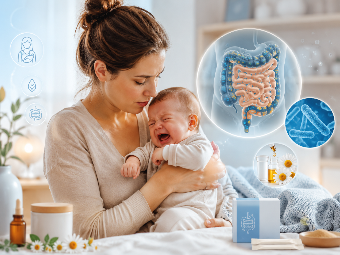 coliques nourrisson bébé pleurs traitement naturel probiotiques