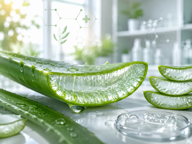 aloe vera gel feuille coupée parenchyme transparent